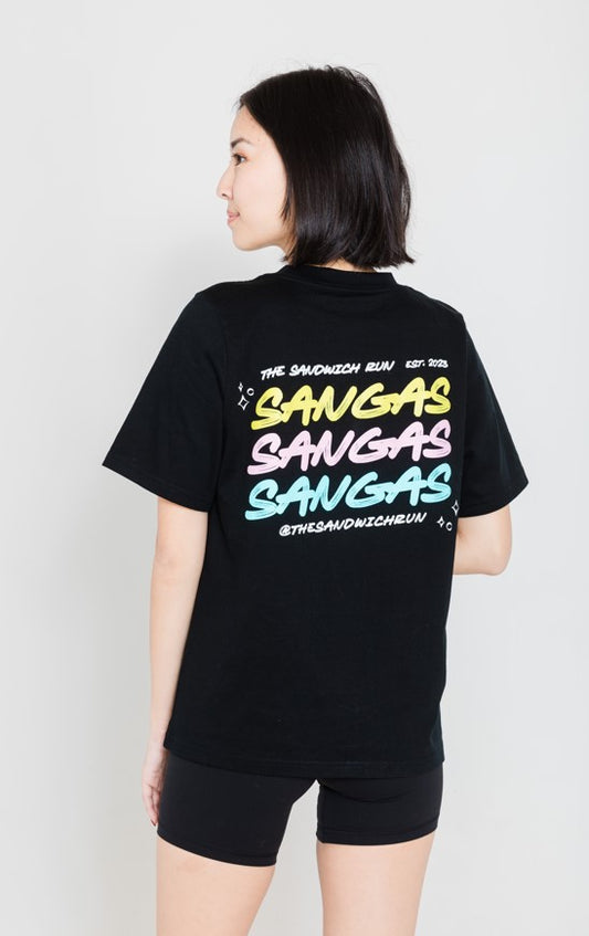 Black Oversized Sangas T-shirt (Womens)