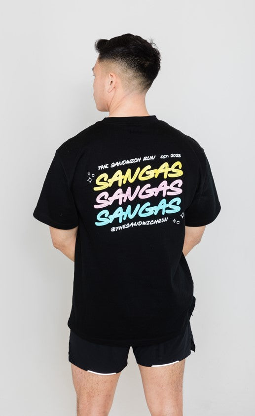 Black Oversized Sangas T-shirt (Mens)